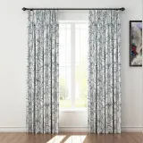 Floral Print Polyester Linen Curtain Drapery JACK