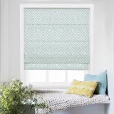 ATELIER Geometric Print Polyester Linen Roman Shade