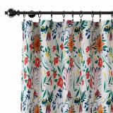 Floral Print Polyester Linen Curtain Drapery JAYDEN