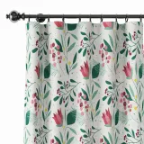 Floral Print Polyester Linen Curtain Drapery ANCHOR
