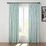 Geometric Print Polyester Linen Curtain Drapery CROWN