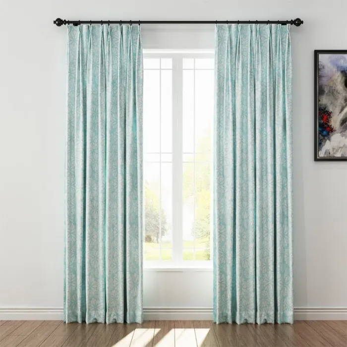 Geometric Print Polyester Linen Curtain Drapery CROWN