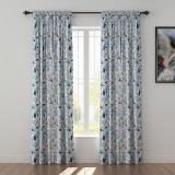 Floral Print Polyester Linen Curtain Drapery WILLIAM