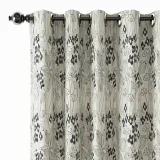 Floral Print Polyester Linen Curtain Drapery BAHAZHA