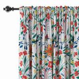 Floral Print Polyester Linen Curtain Drapery JAYDEN
