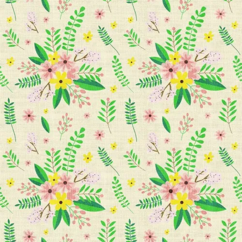 Nature Print Polyester Linen Curtain Drapery WIZARD