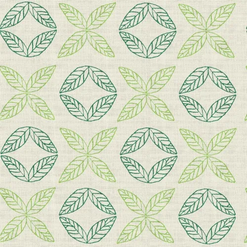 Nature Print Polyester Linen Curtain Drapery TUSCANY