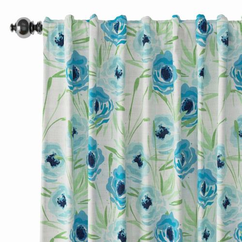 Floral Print Polyester Linen Curtain Drapery BENJIMAN