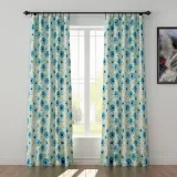 Floral Print Polyester Linen Curtain Drapery BENJIMAN