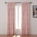 Geometric Print Polyester Linen Curtain Drapery KRISTINE