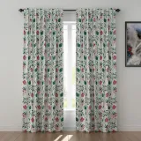 Floral Print Polyester Linen Curtain Drapery ANCHOR