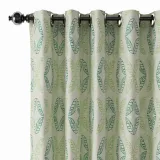 Nature Print Polyester Linen Curtain Drapery TUSCANY