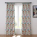 Floral Print Polyester Linen Curtain Drapery JAYDEN