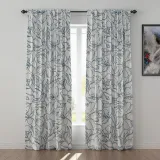 Floral Print Polyester Linen Curtain Drapery JACK
