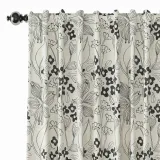 Floral Print Polyester Linen Curtain Drapery BAHAZHA