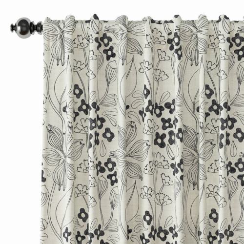 Floral Print Polyester Linen Curtain Drapery BAHAZHA