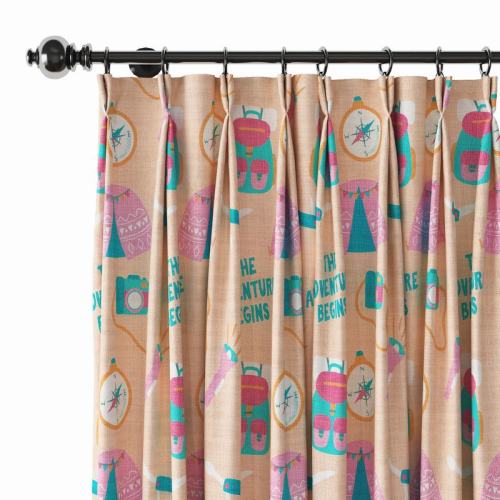 Kids Print Polyester Linen Curtain Drapery SILAS