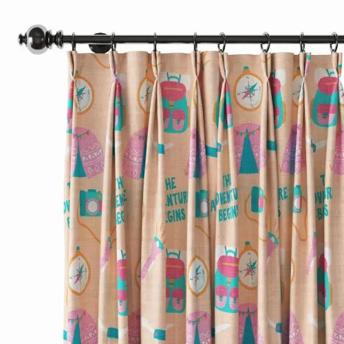 Kids Print Polyester Linen Curtain Drapery SILAS