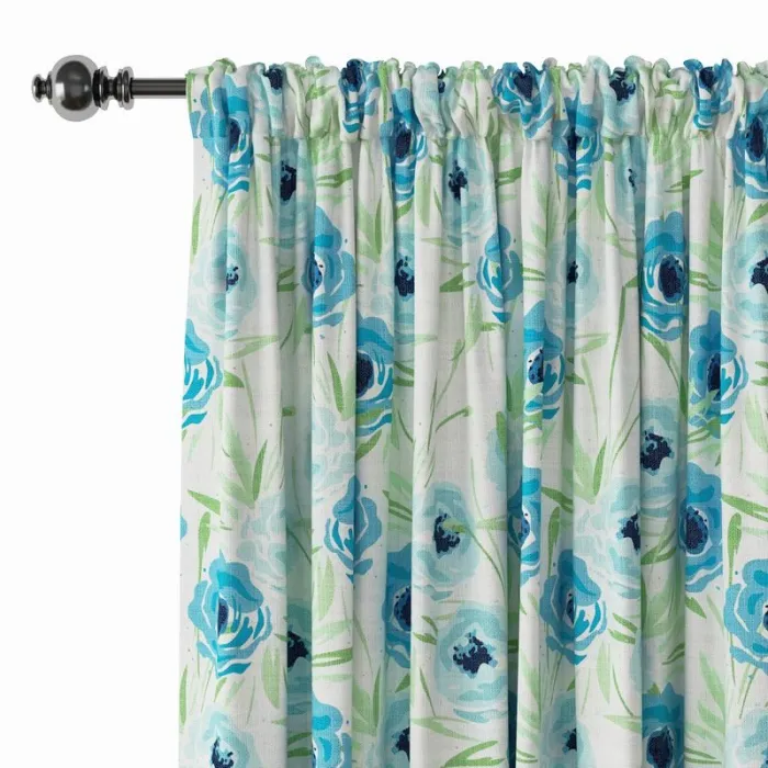 Floral Print Polyester Linen Curtain Drapery BENJIMAN