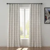 Geometric Print Polyester Linen Curtain Drapery BAOBEI