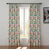 Animals Print Polyester Linen Curtain Drapery HARRY
