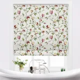 CORA Botanical Flower Print Polyester Cotton Roman Shade