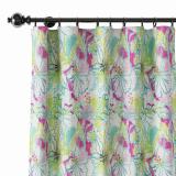 Floral Print Polyester Linen Curtain Drapery MILES