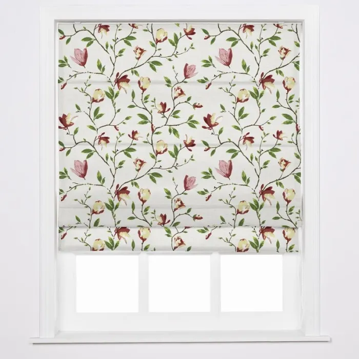 CORA Botanical Flower Print Polyester Cotton Roman Shade