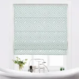 ATELIER Geometric Print Polyester Linen Roman Shade