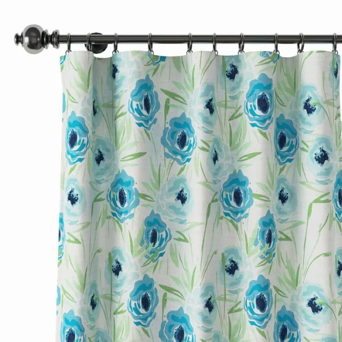 Floral Print Polyester Linen Curtain Drapery BENJIMAN