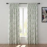 Nature Print Polyester Linen Curtain Drapery GARDEN