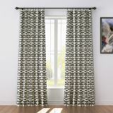 Abstract Print Polyester Linen Curtain Drapery GRAPE