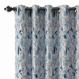 Floral Print Polyester Linen Curtain Drapery WILLIAM