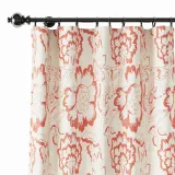 Floral Print Polyester Linen Curtain Drapery ELK