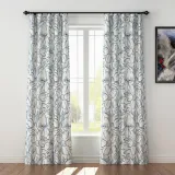 Floral Print Polyester Linen Curtain Drapery JACK
