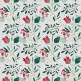 Floral Print Polyester Linen Curtain Drapery ANCHOR