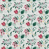 Floral Print Polyester Linen Curtain Drapery ANCHOR