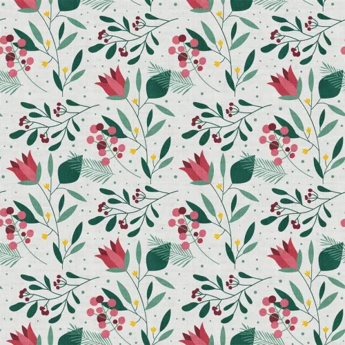 Floral Print Polyester Linen Curtain Drapery ANCHOR