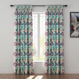 Floral Print Polyester Linen Curtain Drapery FRANCA