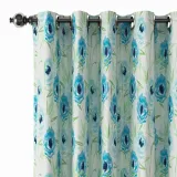 Floral Print Polyester Linen Curtain Drapery BENJIMAN