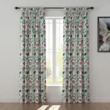 Floral Print Polyester Linen Curtain Drapery ANCHOR