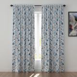 Floral Print Polyester Linen Curtain Drapery WILLIAM