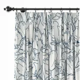 Floral Print Polyester Linen Curtain Drapery JACK