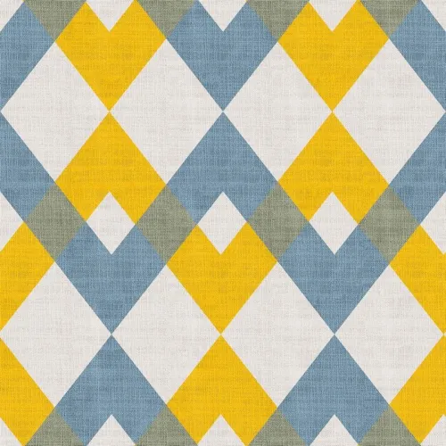 Geometric Print Polyester Linen Curtain Drapery FOX