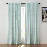 Geometric Print Polyester Linen Curtain Drapery CROWN
