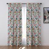 Floral Print Polyester Linen Curtain Drapery JAYDEN