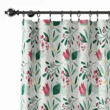 Floral Print Polyester Linen Curtain Drapery ANCHOR