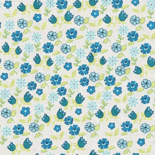 Floral Print Polyester Linen Curtain Drapery CACTUS