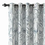 Floral Print Polyester Linen Curtain Drapery JACK