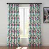 Floral Print Polyester Linen Curtain Drapery FRANCA